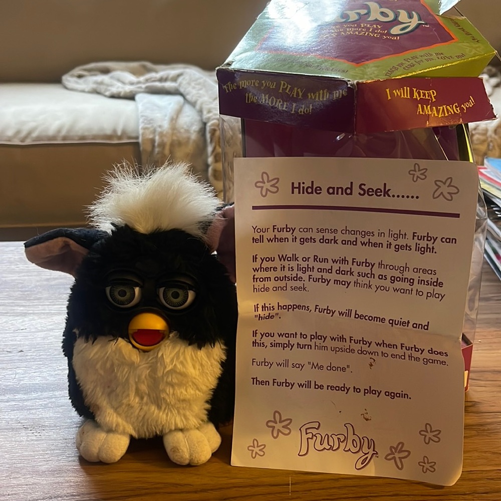 COPY - Black and white furby original first edition 1997 with insert and box